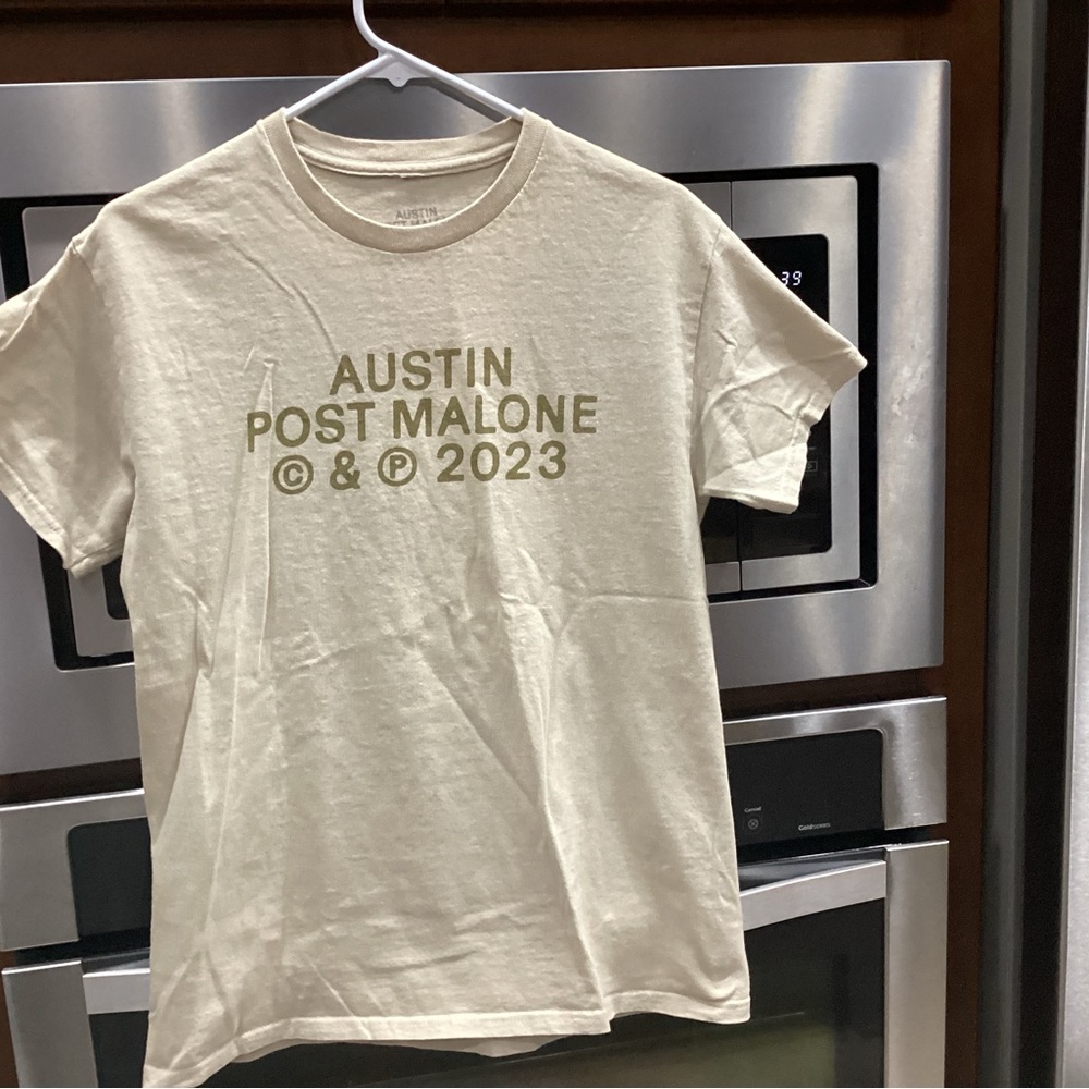 Post Malone Austin 2023 Tour Concert T-Shirt tee Tan Beige